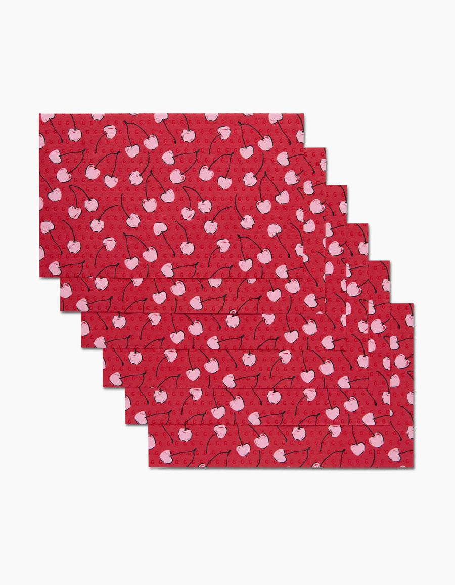 Geometry Kitchen Towels Not Paper Towels - Valentines Fruit Cherry