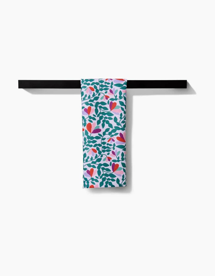 Geometry Kitchen Towels Spring Wavy Leaves Kitchen Tea Towel