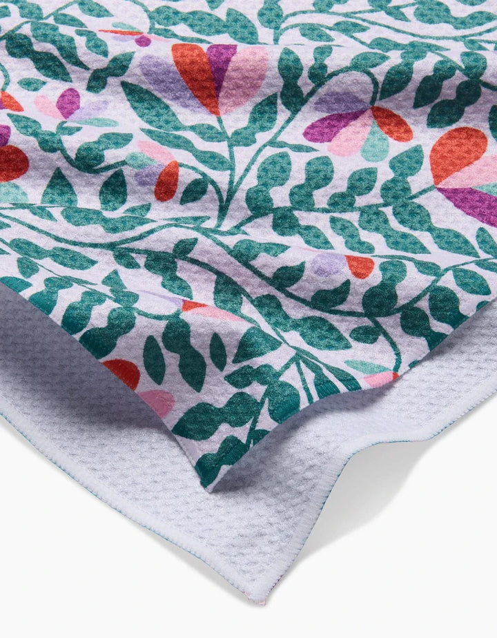 Geometry Kitchen Towels Spring Wavy Leaves Kitchen Tea Towel