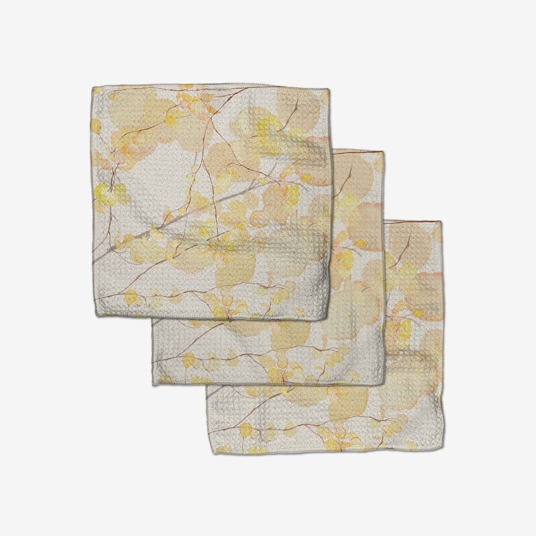 Geometry Kitchen Towels Yellow Fall Dishcloth Set