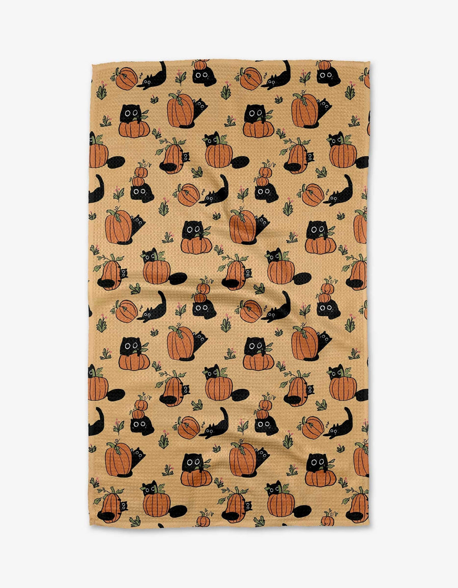 Geometry Tea Towel Black Cats Kitchen Tea Towel