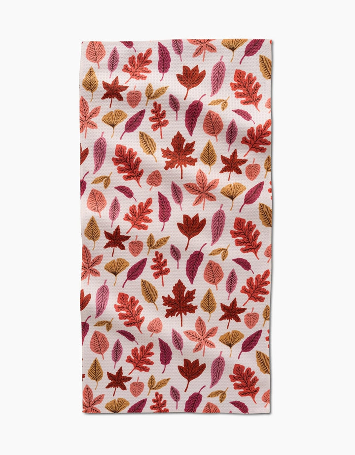 Geometry Tea Towel Fall Leaves Bar Towel