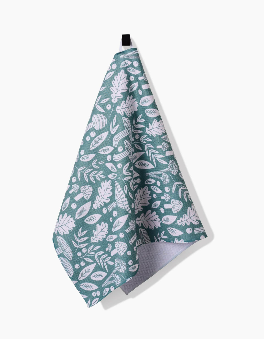 Geometry Tea Towel Fall Mushrooms and Leaves Kitchen Tea Towel