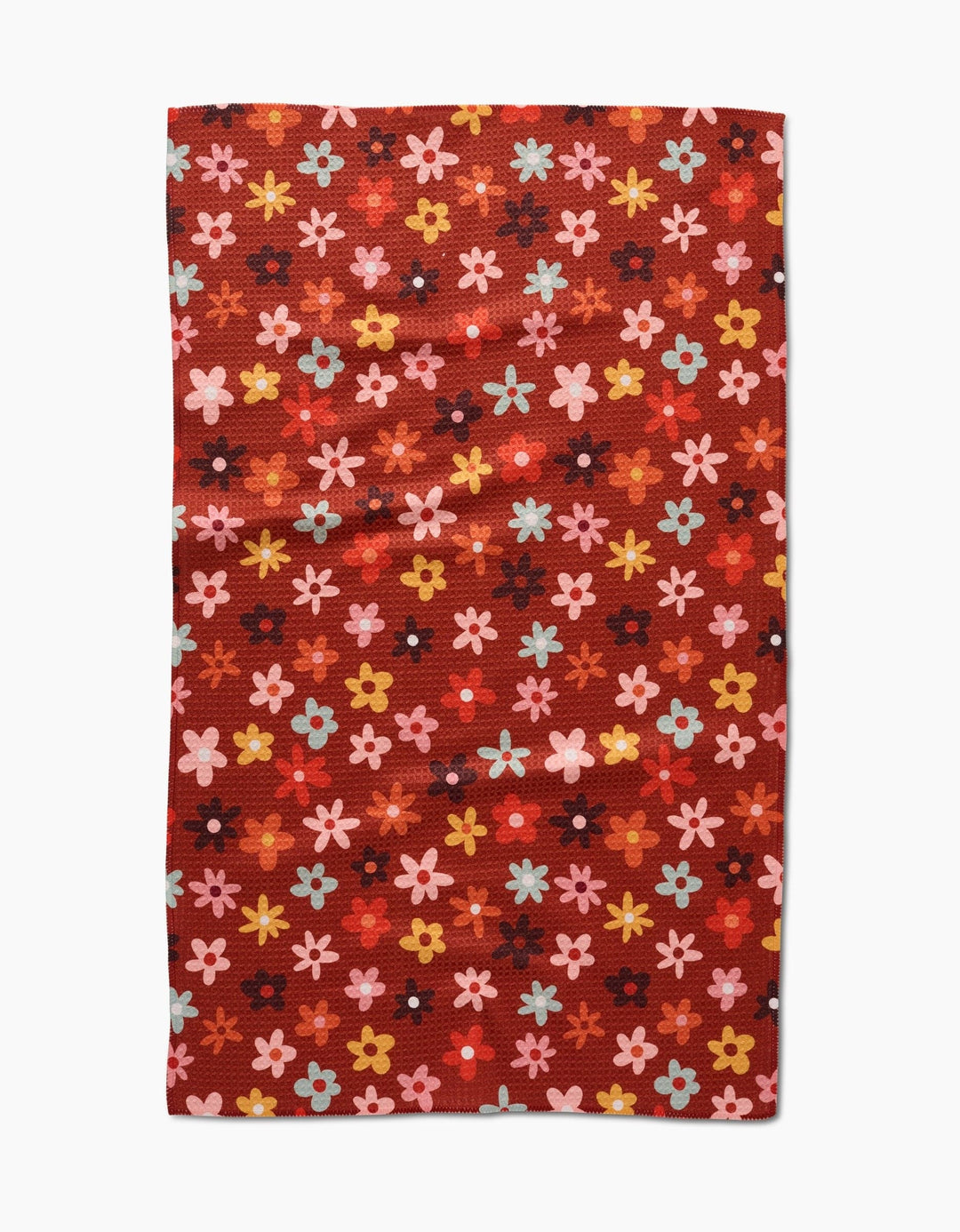 Geometry Tea Towel Field of Fall Daisies Kitchen Tea Towel