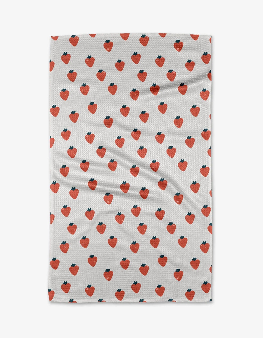 Geometry Strawberries Print Kitchen and Hand Towels at DLK