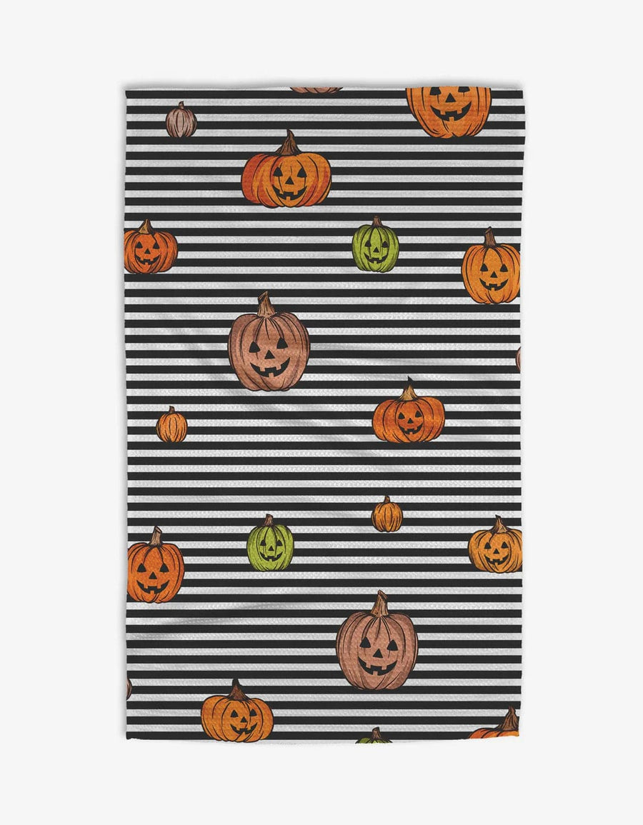 Geometry Tea Towel Striped Pumpkins Kitchen Tea Towel