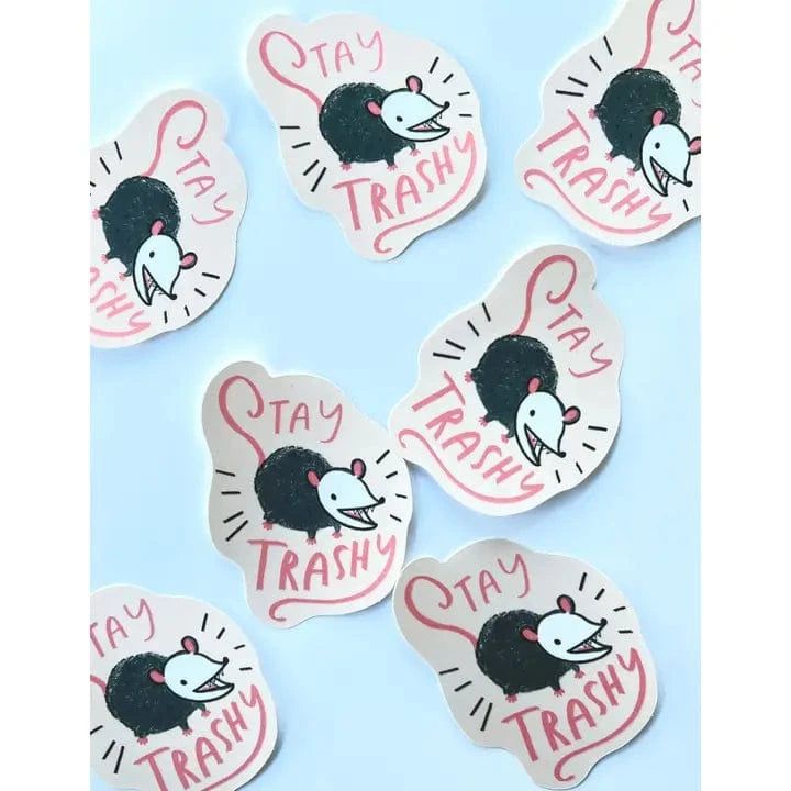 Ghost Academy Cards Stay Trashy Possum Sticker