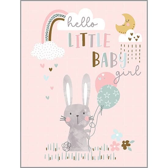 Gina B Designs Baby Shower Bunny and Balloons - Baby Card