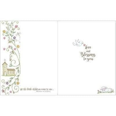 Gina B Designs Baby Shower Scripture Religious Greeting Card - Baptism Cross