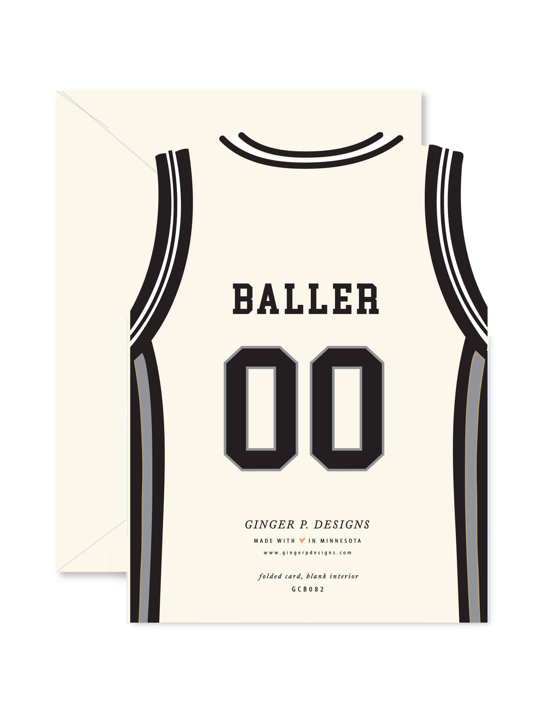 Ginger P. Designs Cards All-Star Basketball Jersey Birthday die-cut Greeting Card
