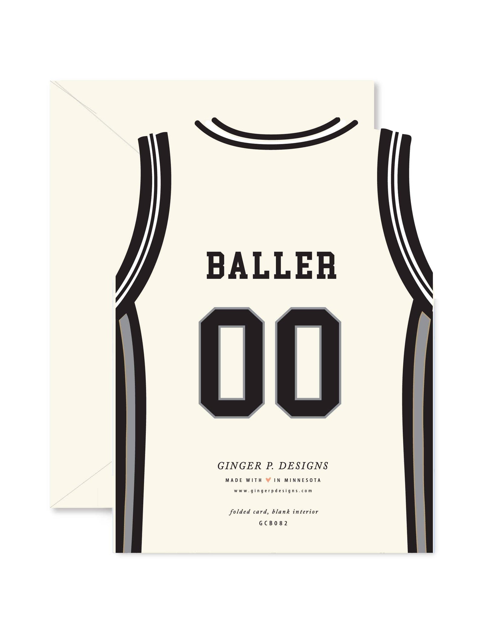 Ginger P. Designs Cards All-Star Basketball Jersey Birthday die-cut Greeting Card