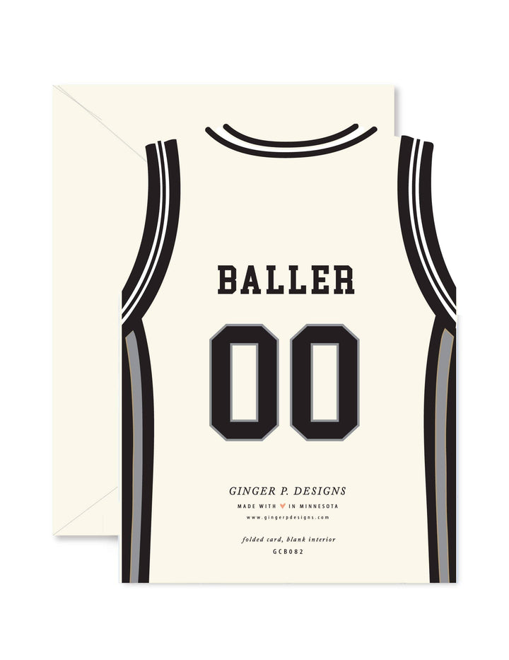 Ginger P. Designs Cards All-Star Basketball Jersey Birthday die-cut Greeting Card