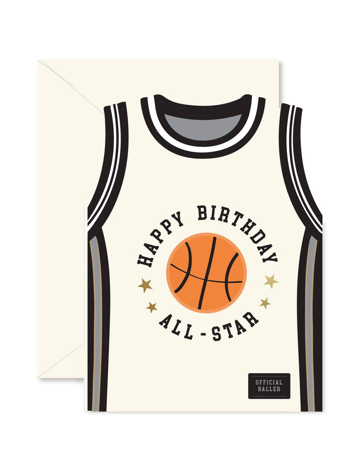 Ginger P. Designs Cards All-Star Basketball Jersey Birthday die-cut Greeting Card