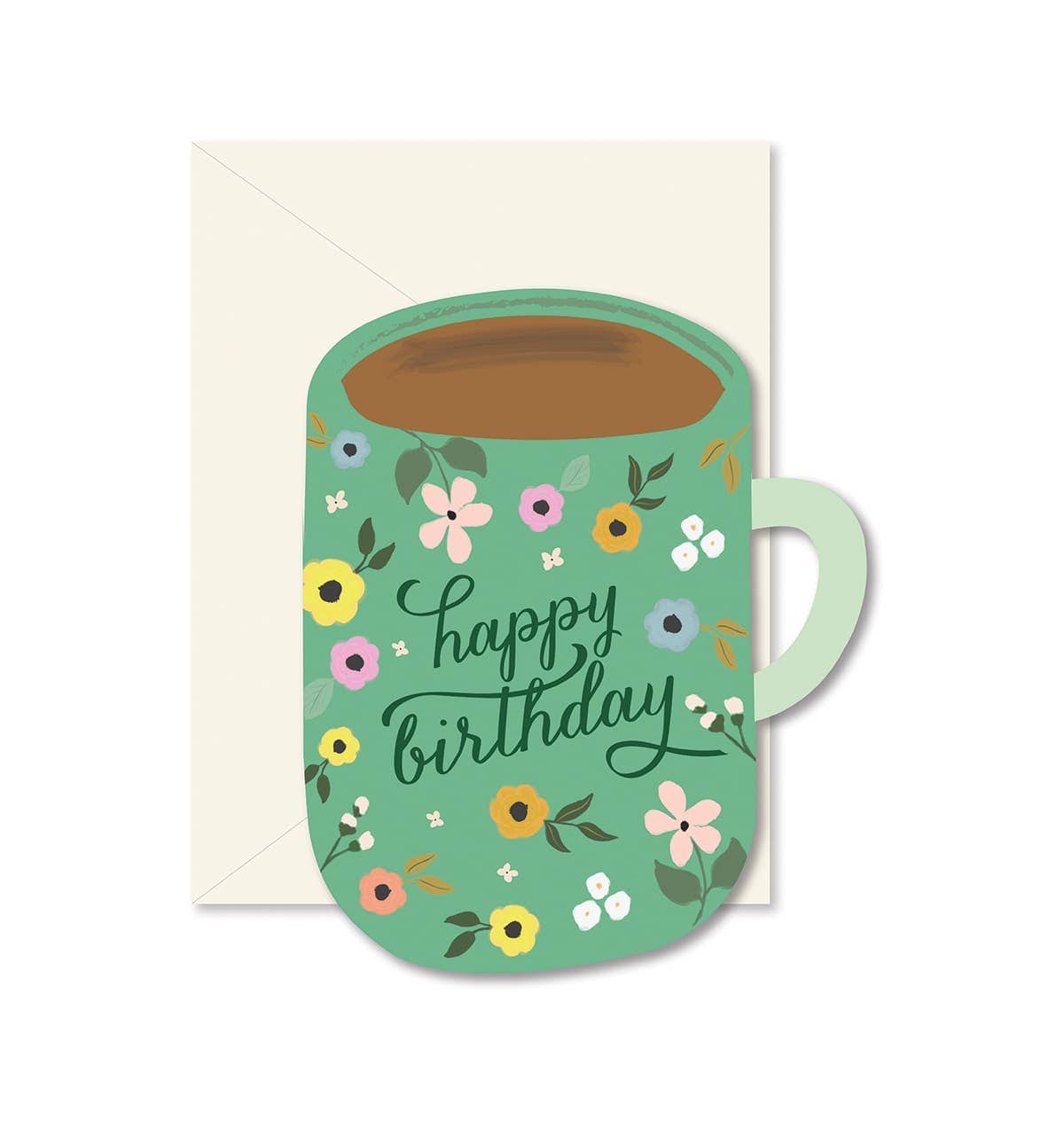 Ginger P. Designs Cards Birthday Coffee Mug die-cut Greeting Card