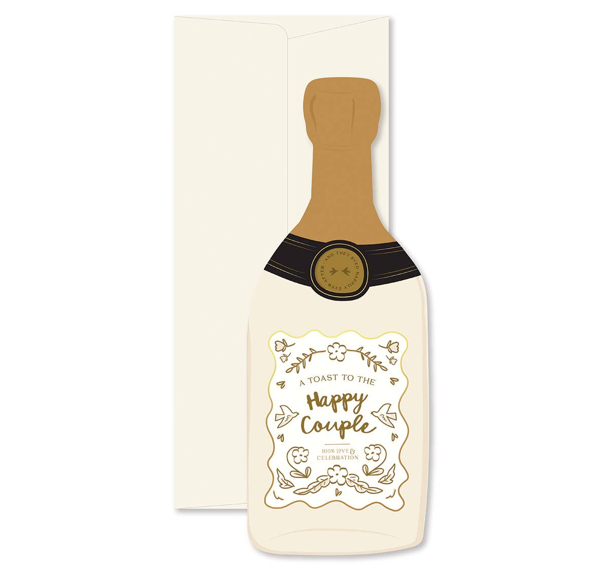Ginger P. Designs Cards Happy Couple Champagne Bottle Greeting Card