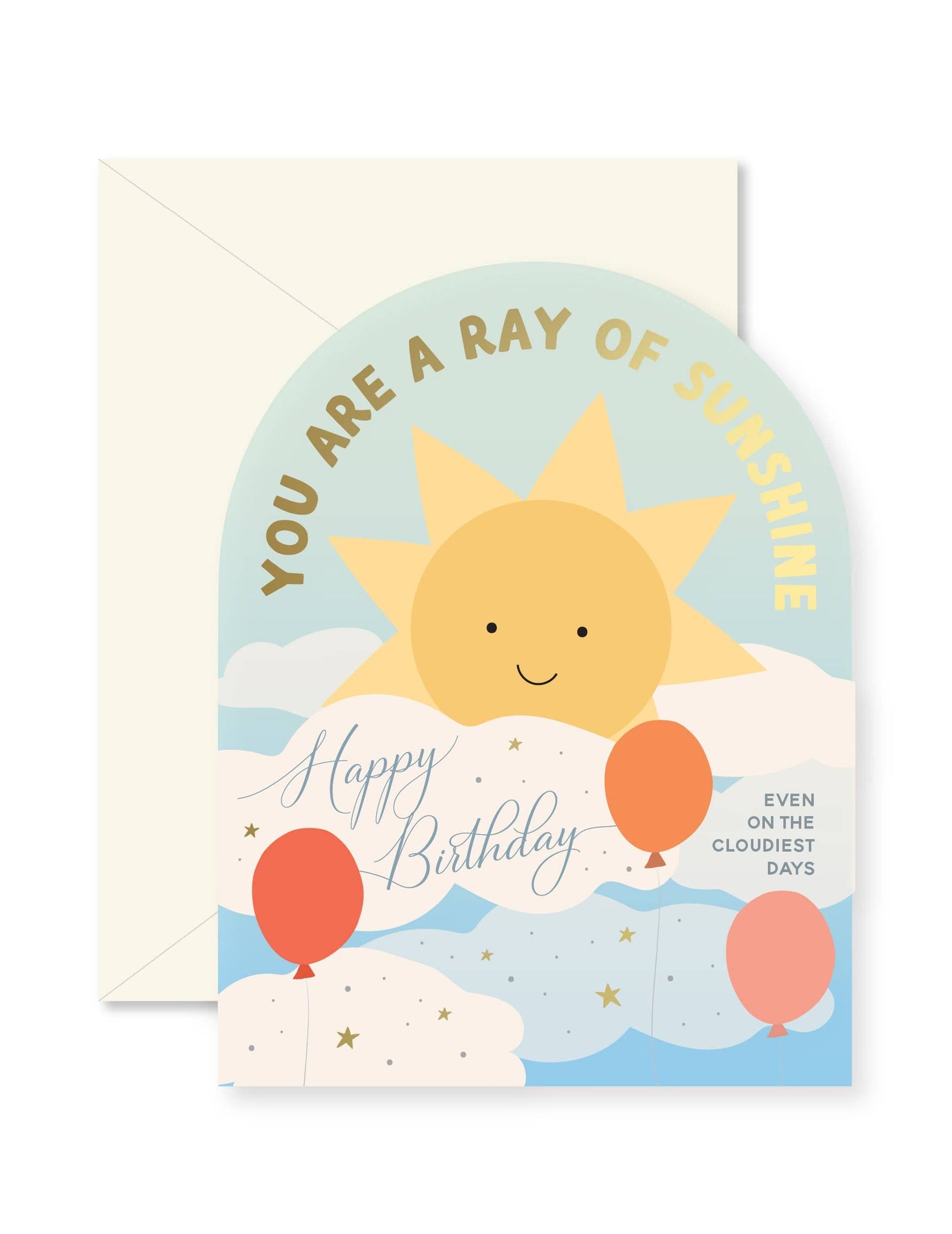 Ginger P. Designs Cards Ray of Sunshine and Clouds Birthday Arch Greeting Card