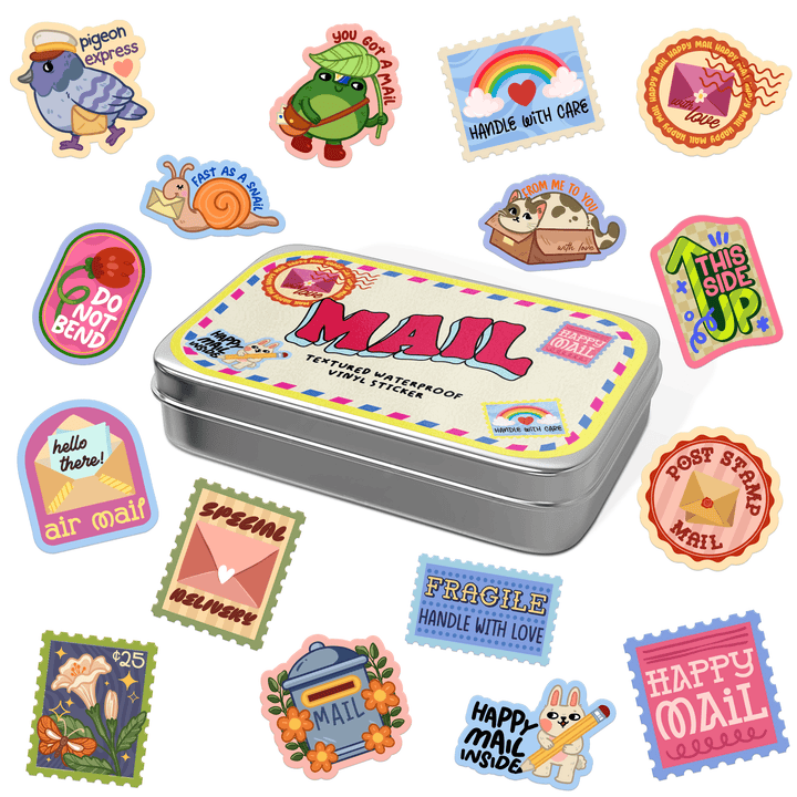 Girls Printing House Cards Mail Stickers Tin Can