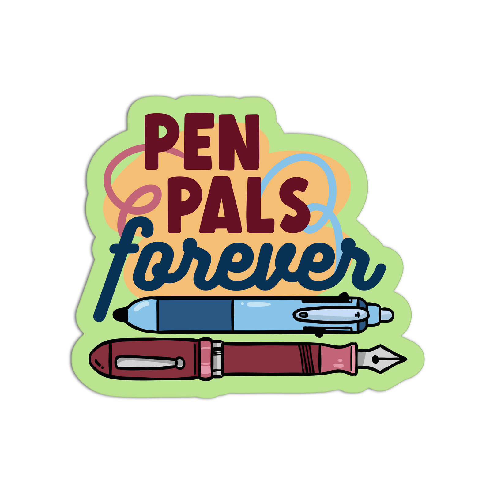 Girls Printing House Cards Pen Pals Forever Stationery Lovers Stickers