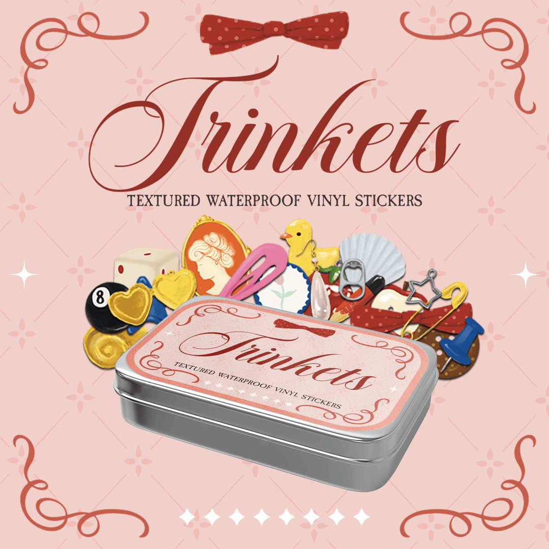 Girls Printing House Cards Trinket Stickers Tin Can