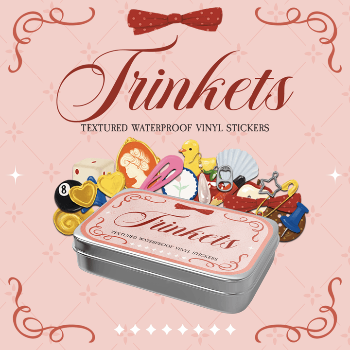Girls Printing House Cards Trinket Stickers Tin Can