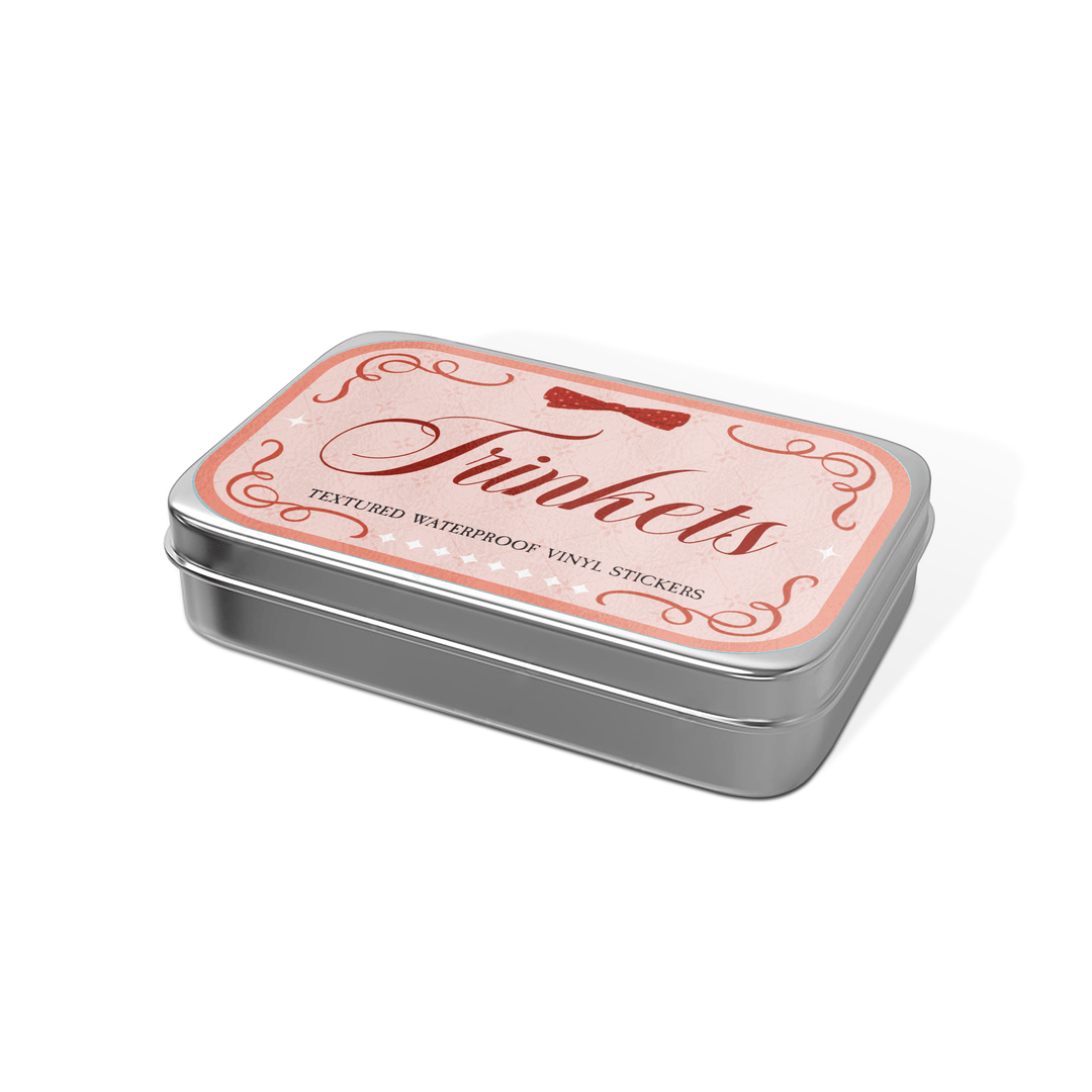 Girls Printing House Cards Trinket Stickers Tin Can