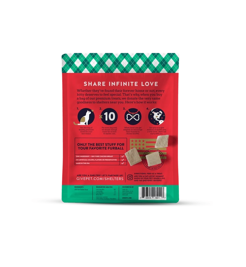 GivePet Holiday Santa Claws Freeze Dried Christmas Cat Treats - 1 oz Bag