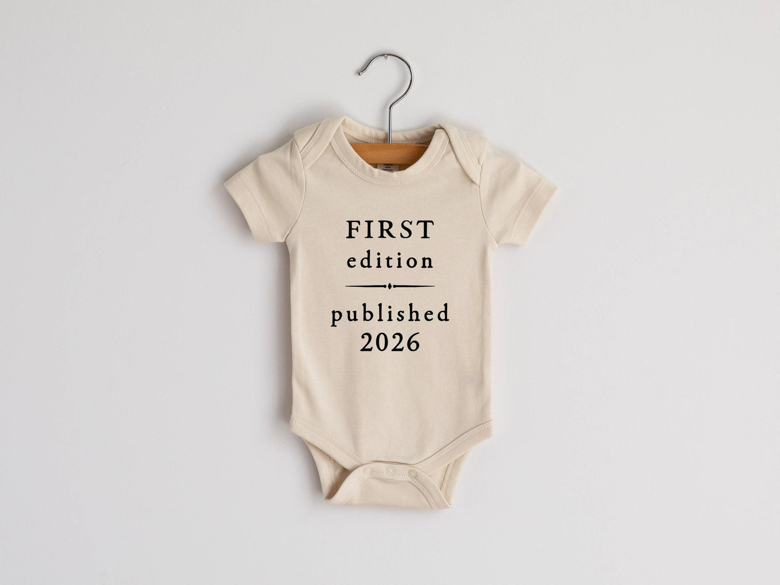 Gladfolk Baby Cream First Edition 2026 Book Style Organic Baby Bodysuit