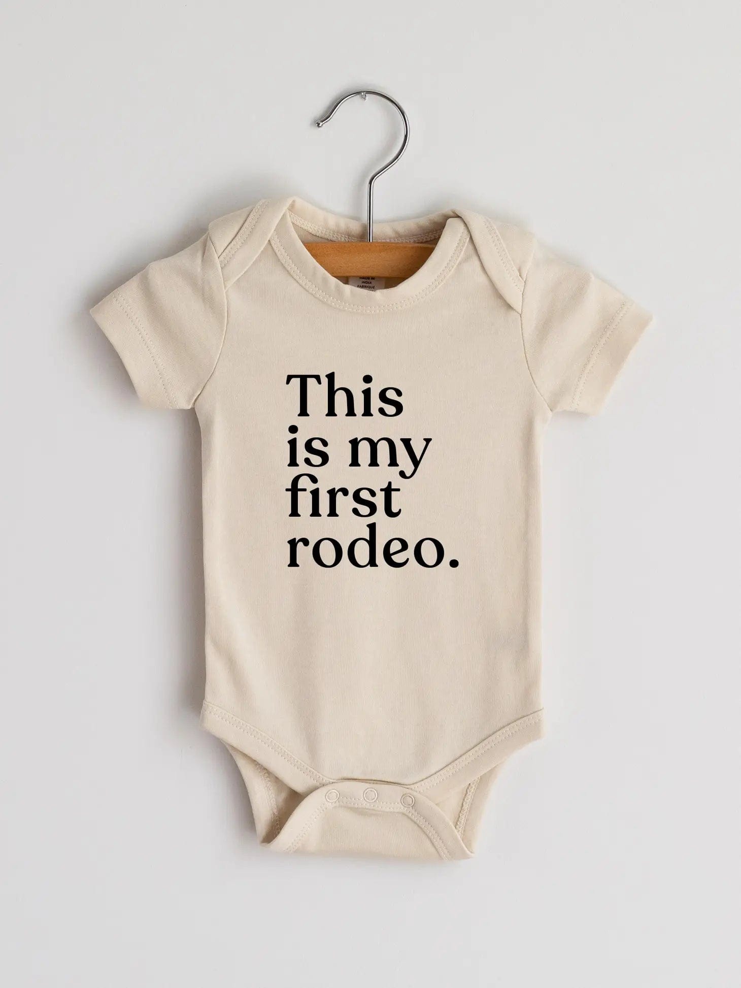 Gladfolk Cream Organic First Rodeo Baby Bodysuit