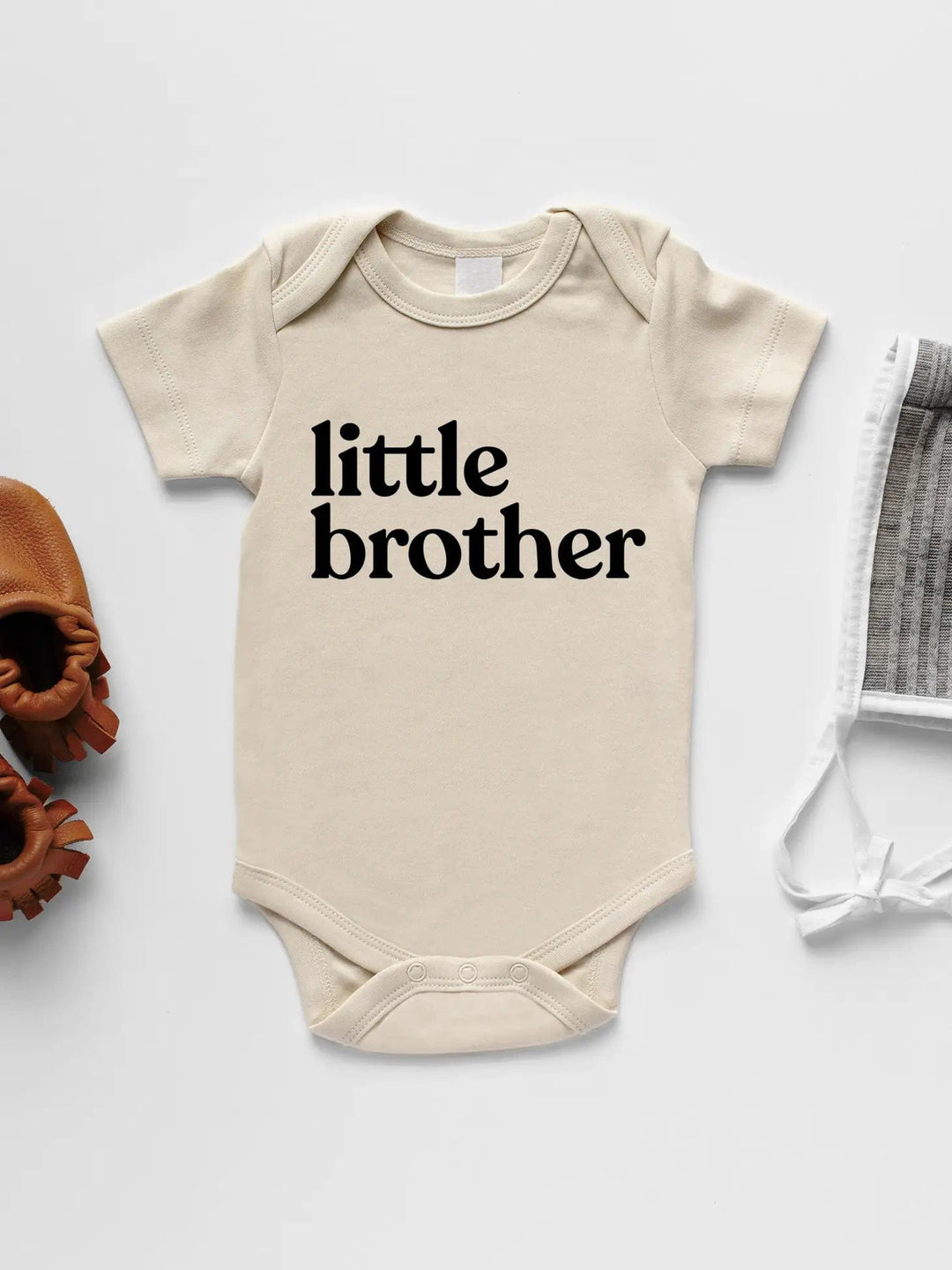 Gladfolk Cream Organic Little Brother Baby Bodysuit