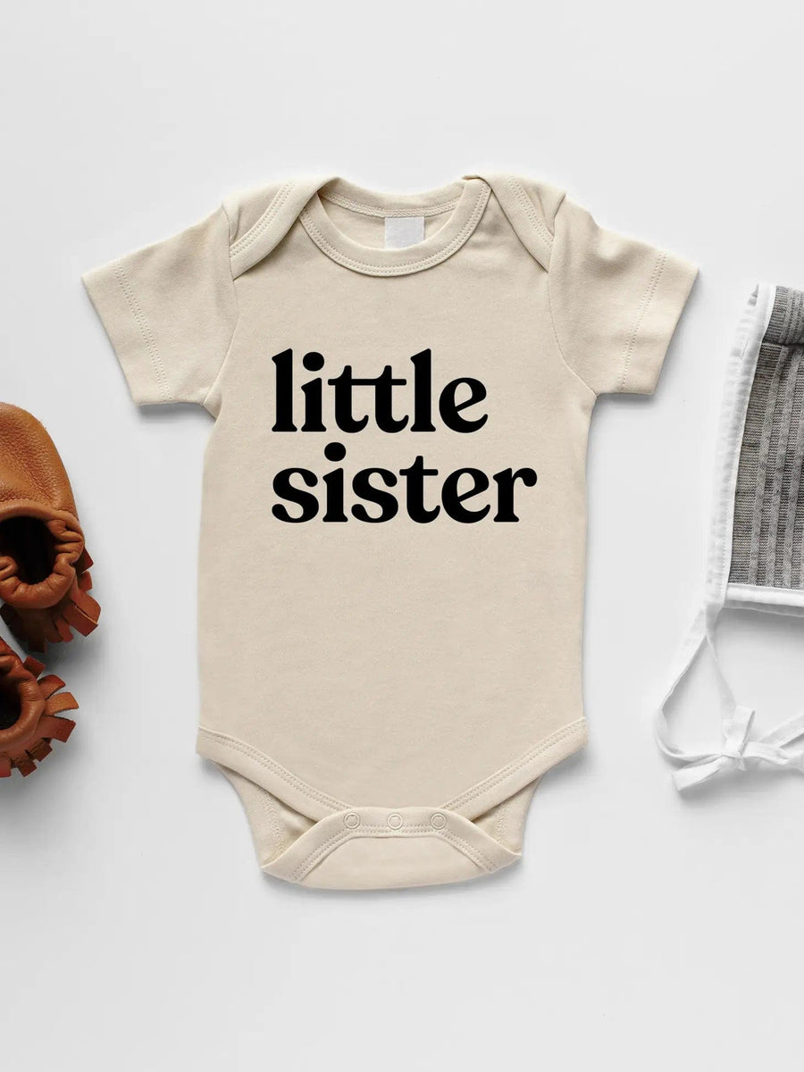 Gladfolk Cream Organic Little Sister Baby Bodysuit