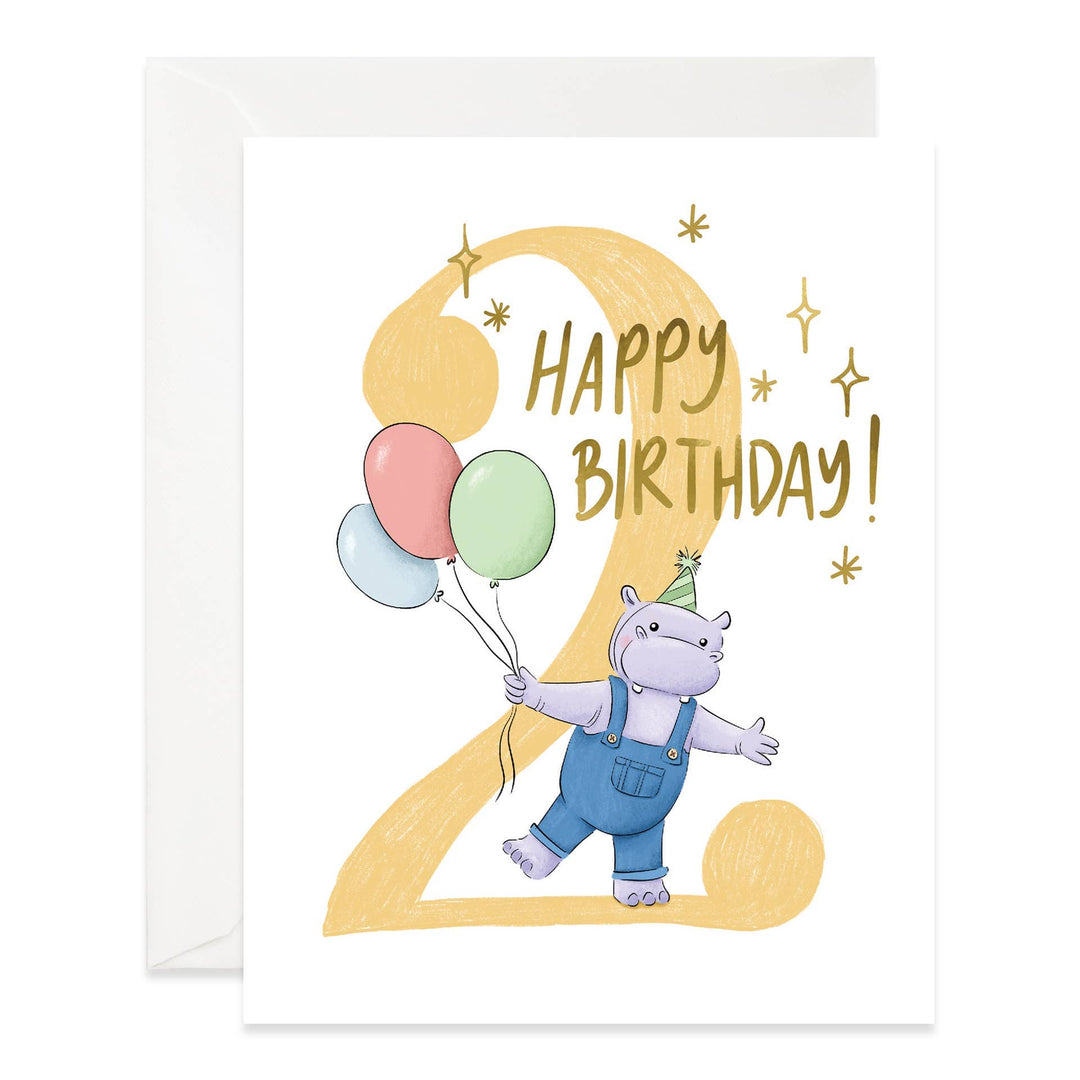 Good Juju Ink Cards Hippo 2nd Birthday
