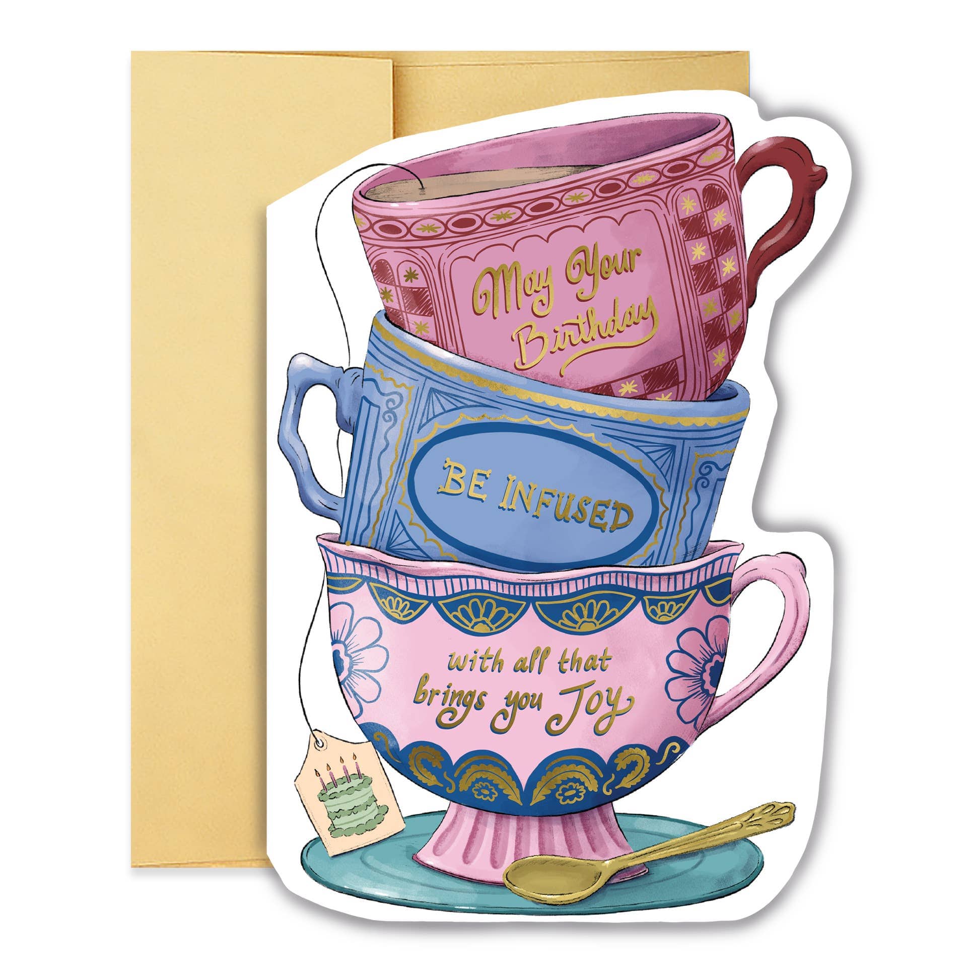 Infused Birthday Teacup Stack Diecut Card – Paper Luxe