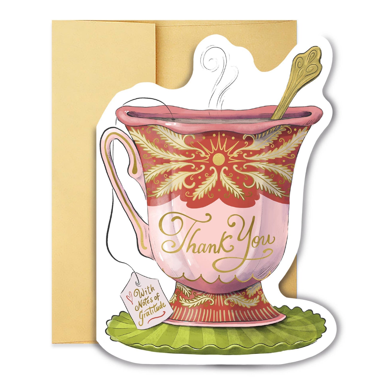Good Juju Ink Cards Thank You Teacup Diecut Card
