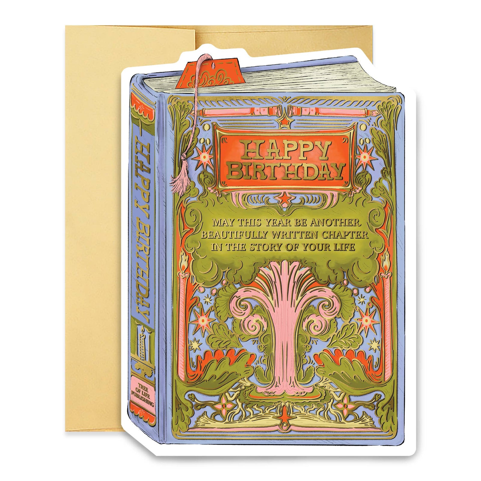 Good Juju Ink Cards Tree Birthday Book Cover Diecut Card