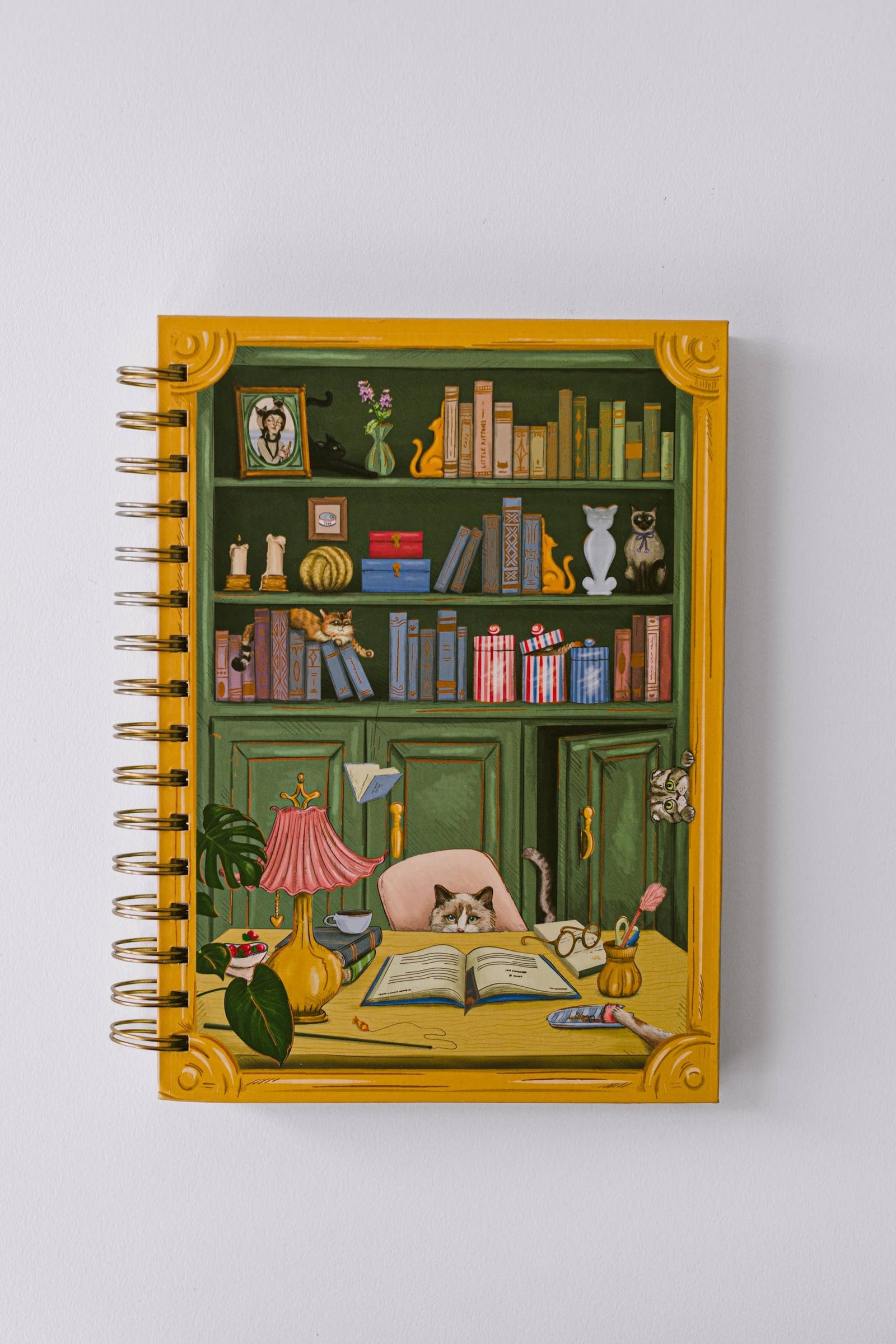 Good Juju Ink paper Cat Library Spiral Notebook