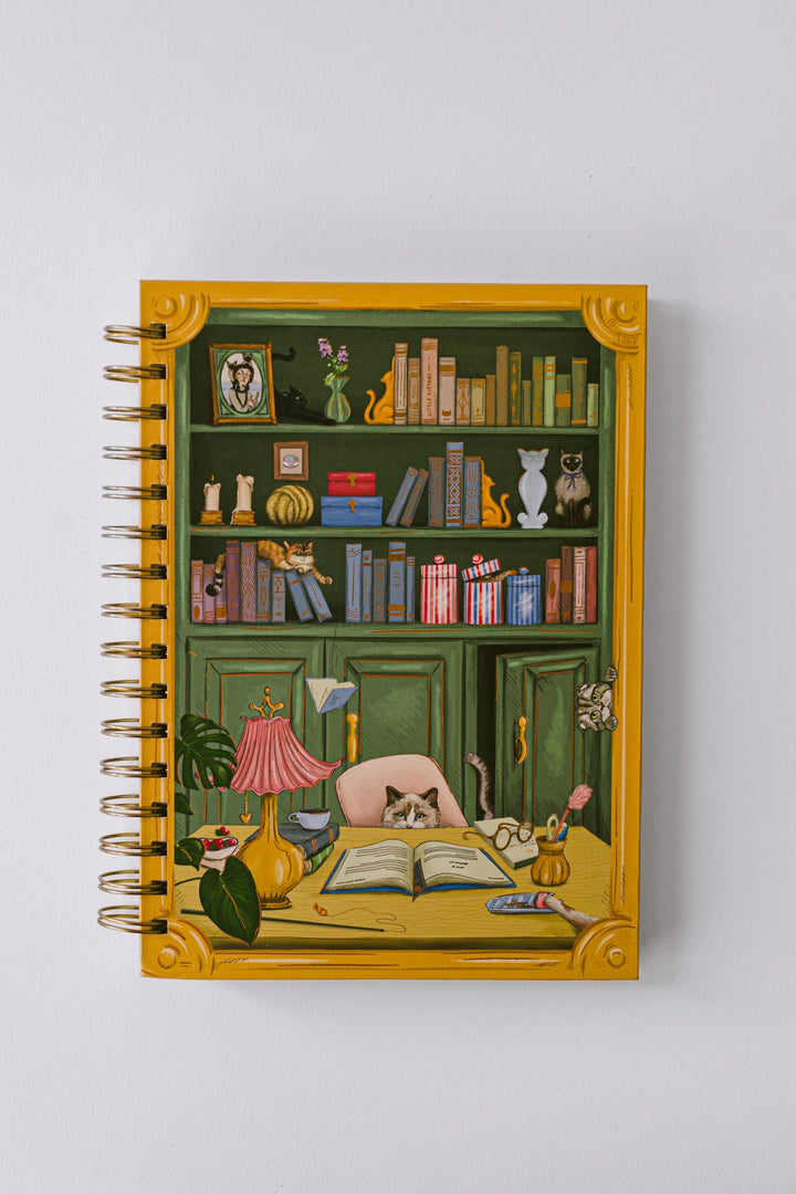 Good Juju Ink paper Cat Library Spiral Notebook