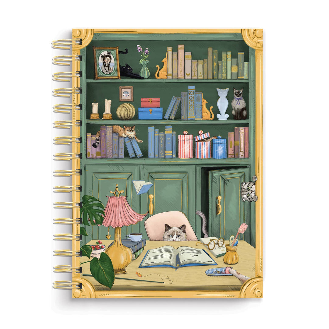 Good Juju Ink paper Cat Library Spiral Notebook