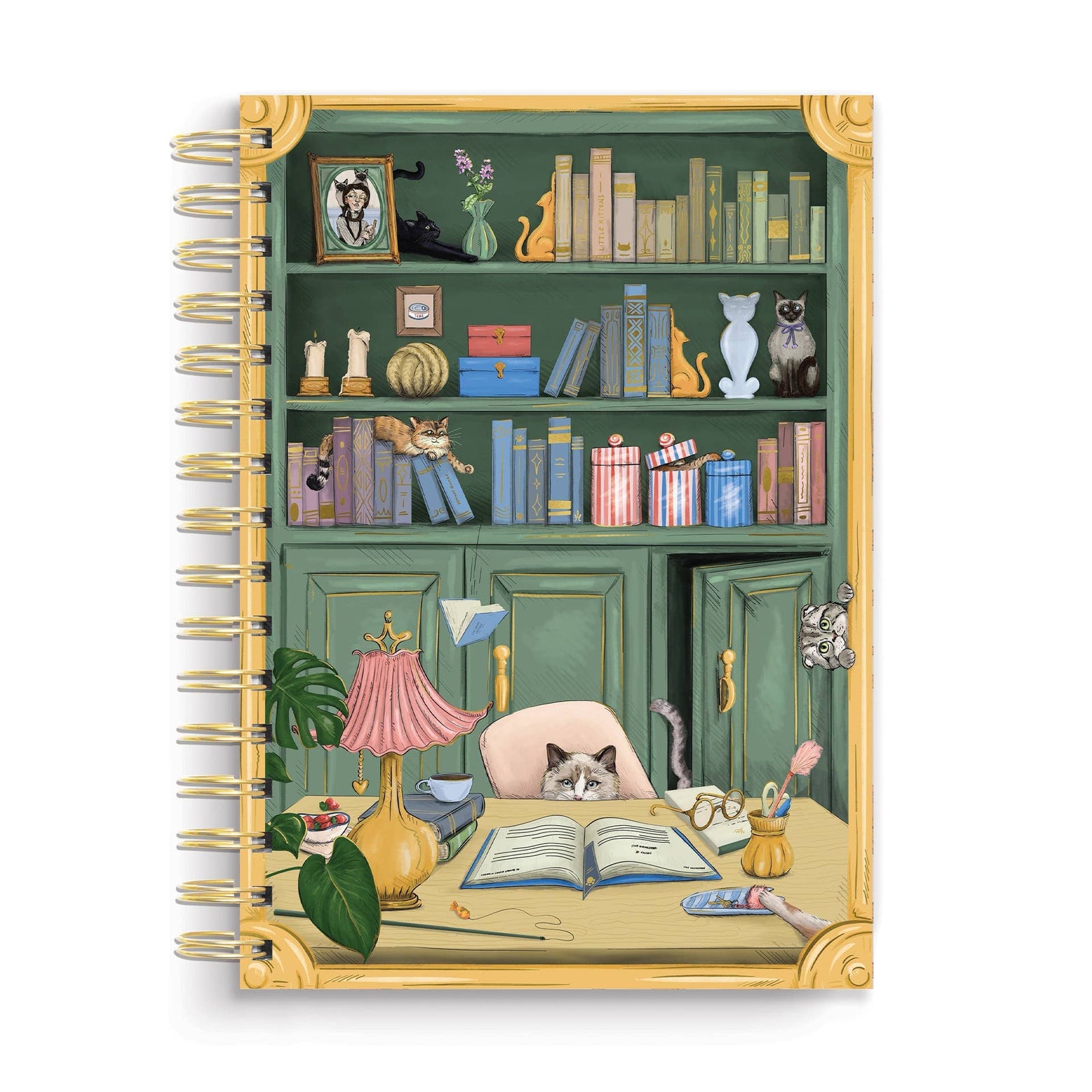 Good Juju Ink paper Cat Library Spiral Notebook