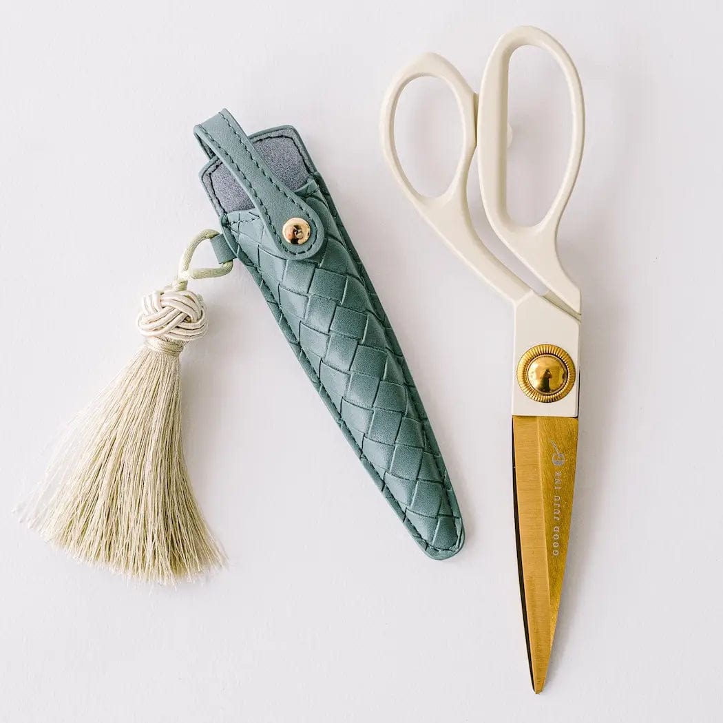 Good Juju Scissors Dark Blue Ivory and Gold Heirloom Scissors with Case | 3 Colors
