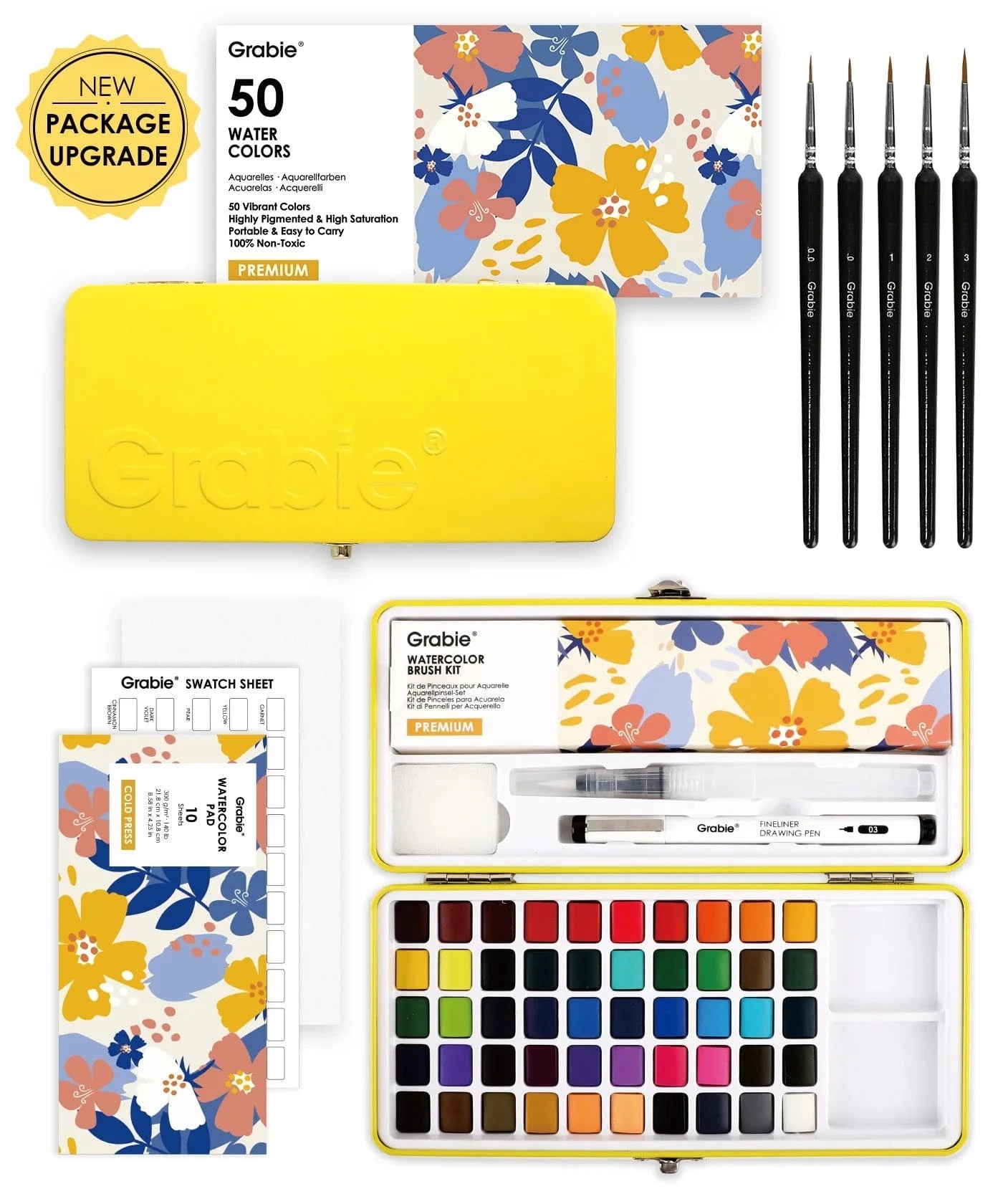 Grabie Gifts All-In-One Premium Watercolor Set of 50