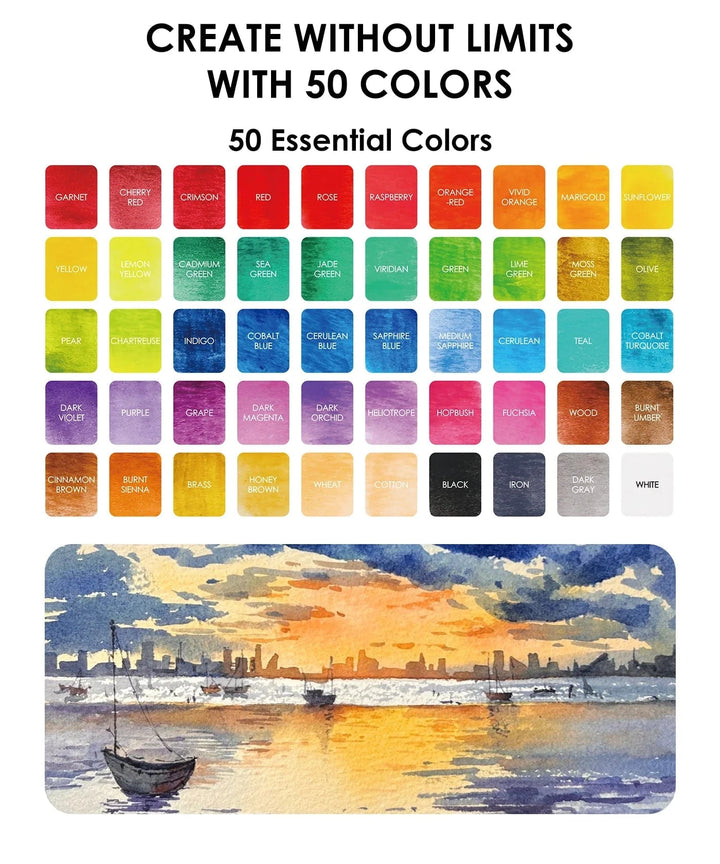 Grabie Gifts All-In-One Premium Watercolor Set of 50