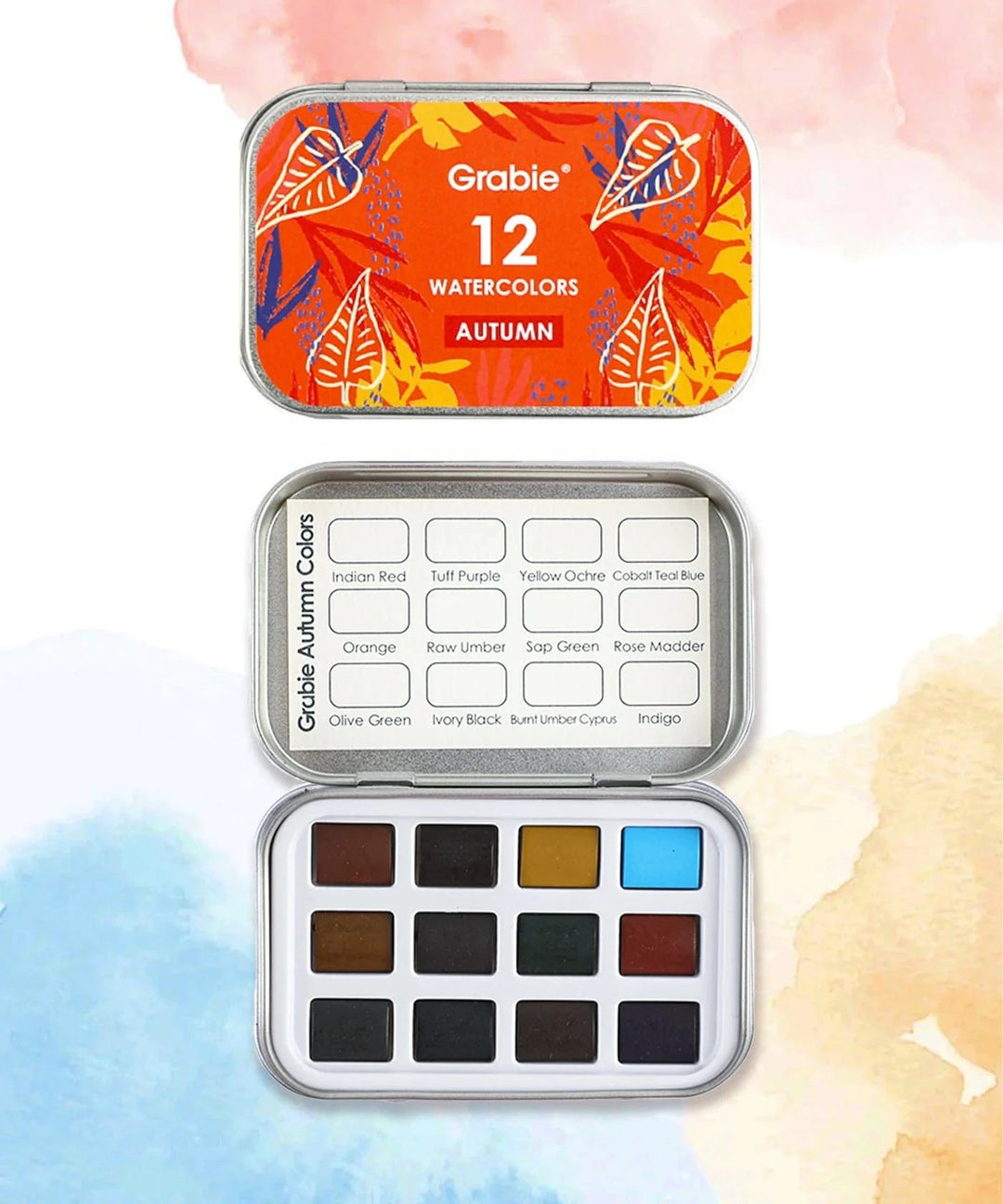 Grabie Gifts Watercolor Pocket Set of 12 - Autumn Colors
