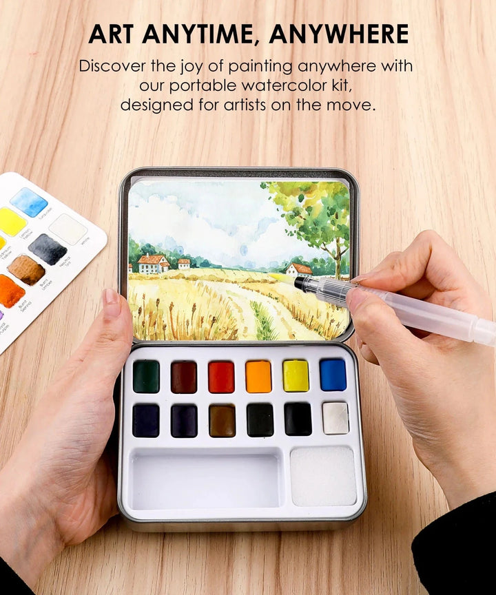 Grabie Gifts Watercolor Pocket Set of 12 - Essential Colors