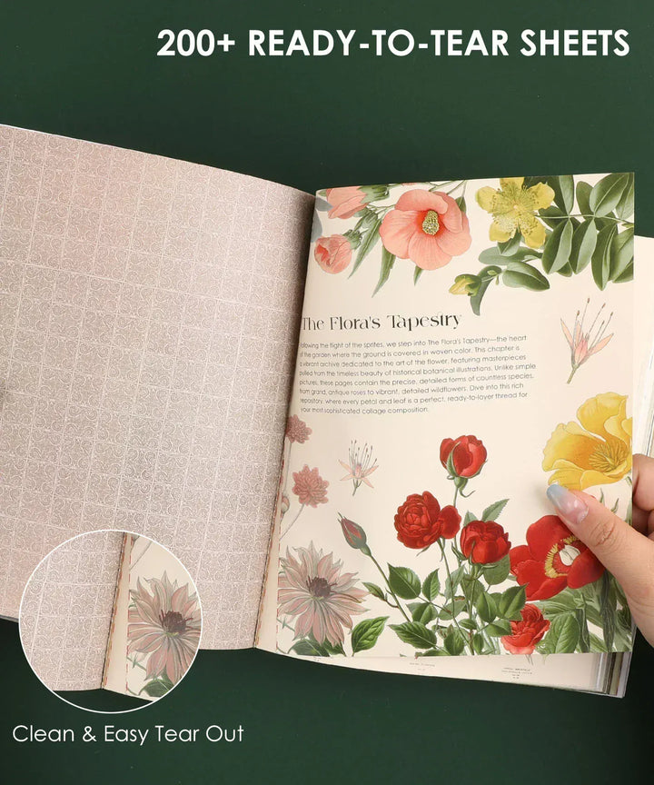 Grabie Paper 200+ Pages The Botanical Muse Collage Activity Book