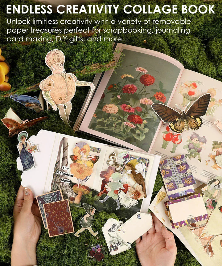 Grabie Paper 200+ Pages The Botanical Muse Collage Activity Book