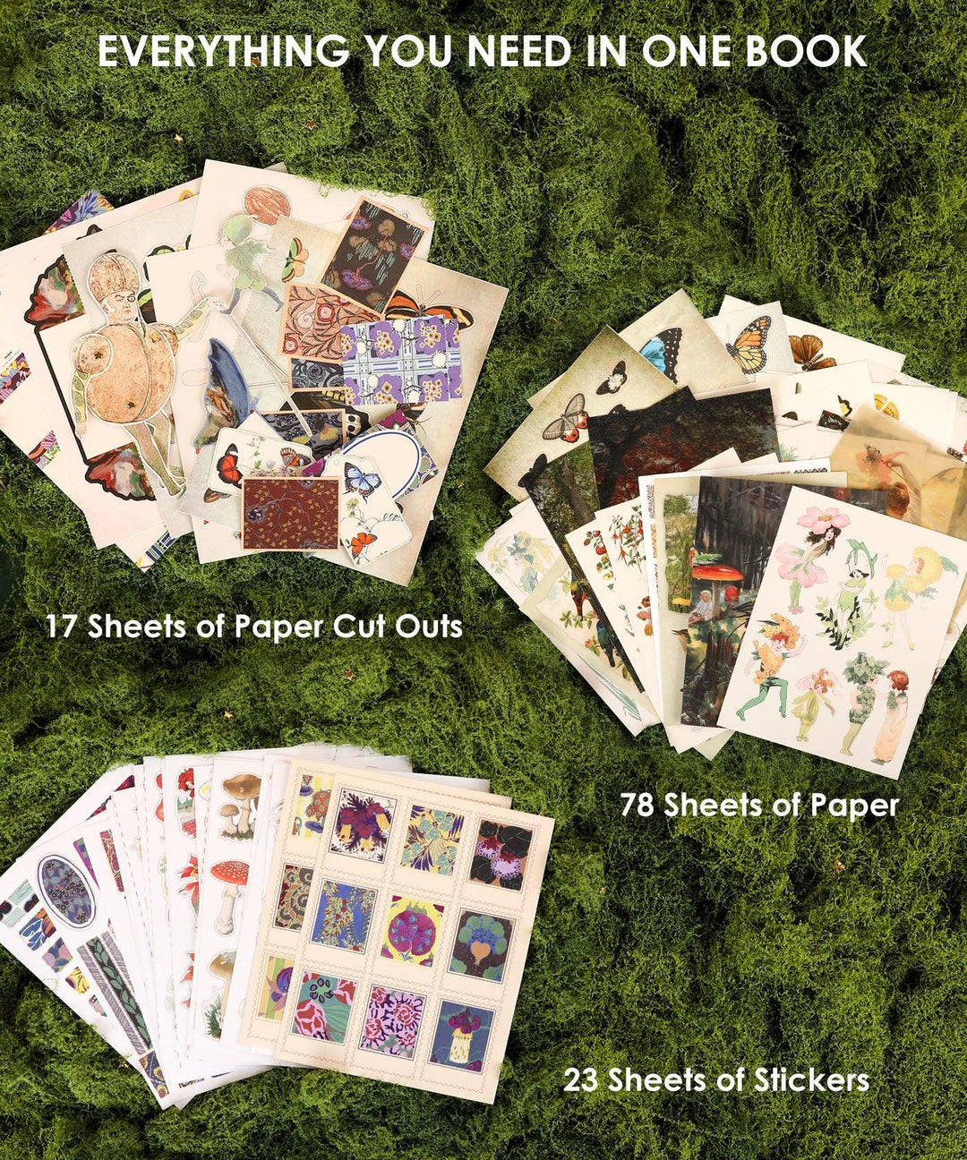 Grabie Paper 200+ Pages The Botanical Muse Collage Activity Book