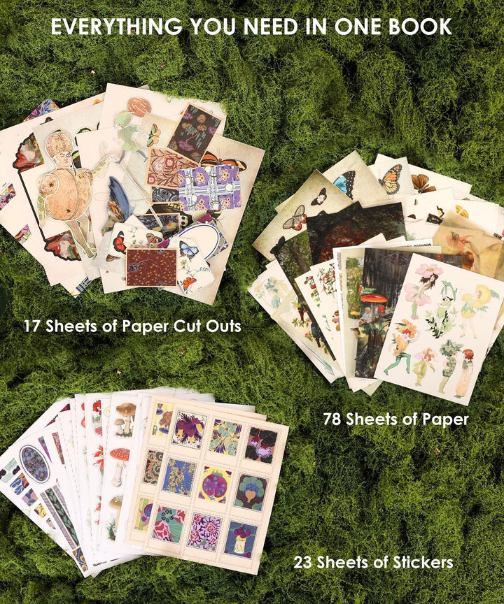 Grabie Paper 200+ Pages The Botanical Muse Collage Activity Book