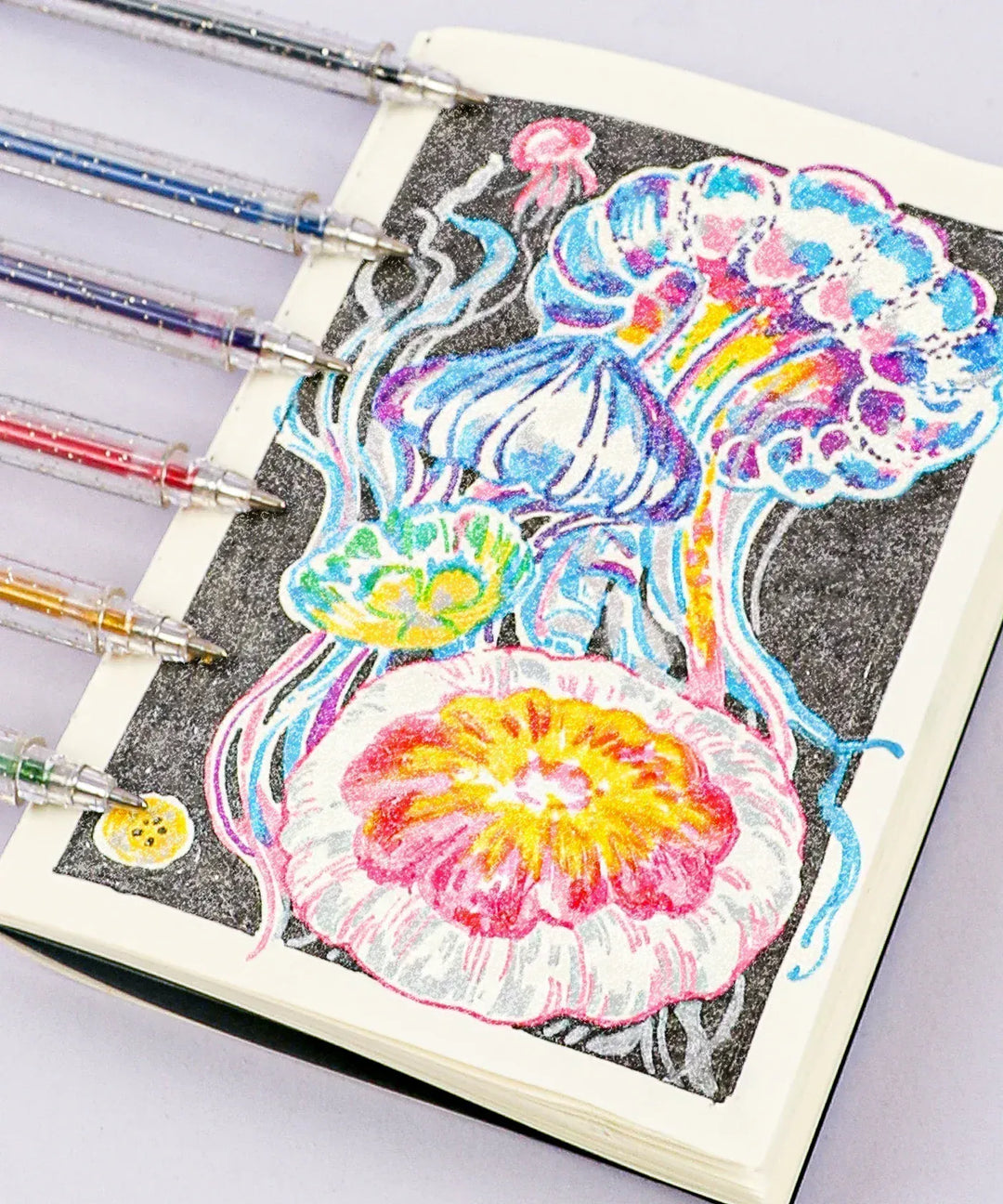 Grabie Paper Capped Iridescent Glitter Gel Ink Pen Set Of 18