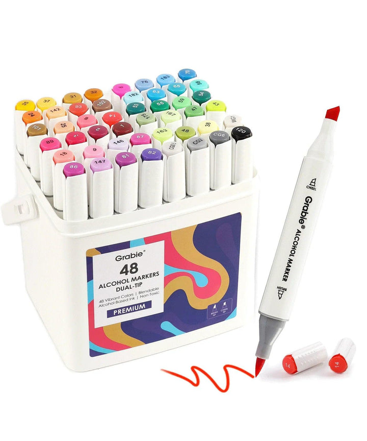 Grabie Paper Dual-Tip Alcohol-Based Marker Set Of 48