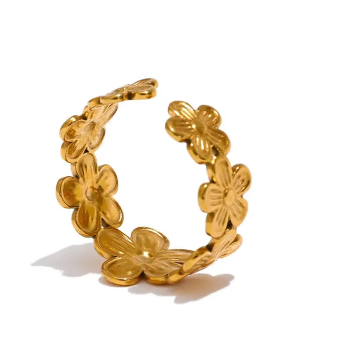 Gracefully Fashion Adjustable Flower Ring